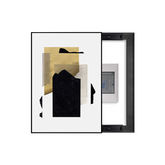Layered Neutral & Black Abstract Breaker Box Cover | Decorative Panel Conceal